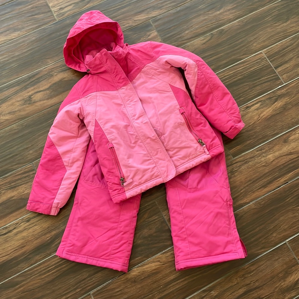 LL Bean snow ski pants and jacket parka set size 5 6 Med